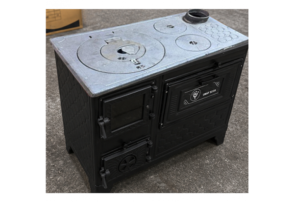 Fireplace Style Sleeping Cast Iron Range Stove Black 44 kg | Glass Doo&hellip;
